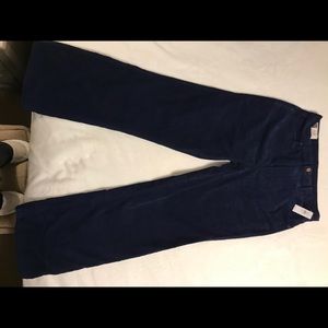 Women’s navy vintage flair high rise corduroys.